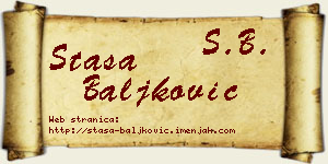 Staša Baljković vizit kartica